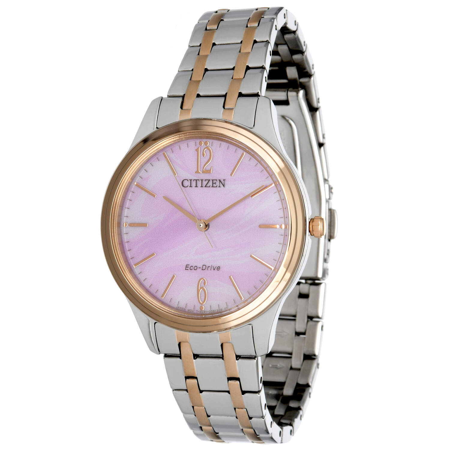 Citizen Pink Dial Two Tone Eco Drive Quartz Watch-1