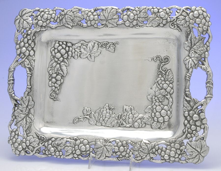 Arthur Court Grape (Aluminum Hollowware) 24" Rectangular Tray with Handles