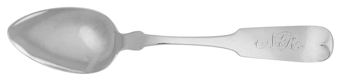 Coin Silver Flatware Tablespoon (Serving Spoon) by Andrew C. Benedict-1