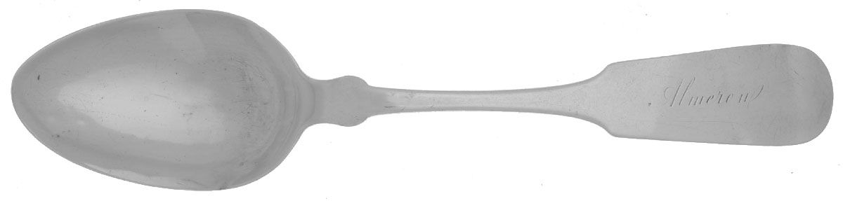Coin Silver Flatware Tablespoon (Serving Spoon) by Albert Coles-1
