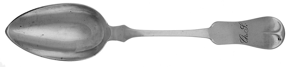 Coin Silver Flatware Tablespoon (Serving Spoon) by Albert Coles-1