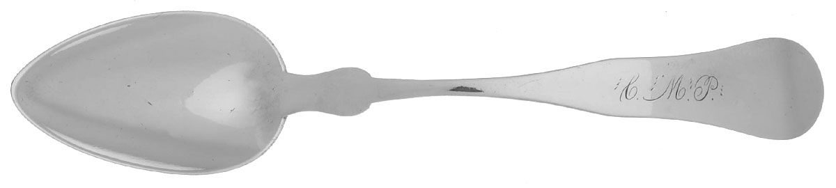 Coin Silver Flatware Tablespoon (Serving Spoon) by Amos Sanborn-1