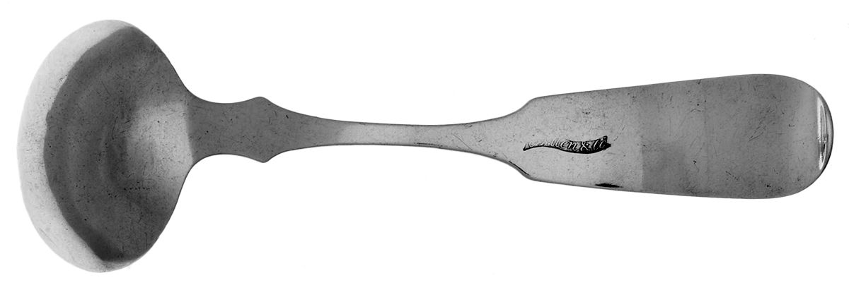 Coin Silver Flatware Solid Piece Cream Ladle by Caleb Allen & Co-2