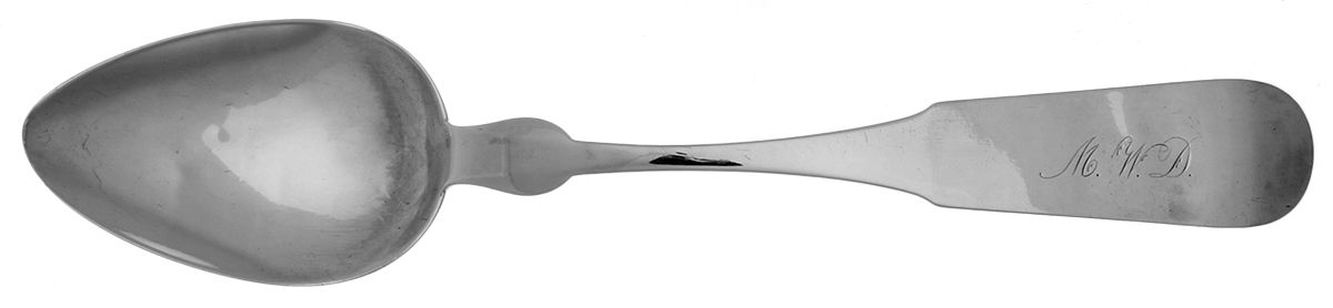 Coin Silver Flatware Tablespoon (Serving Spoon) by B. M. Bailey-1