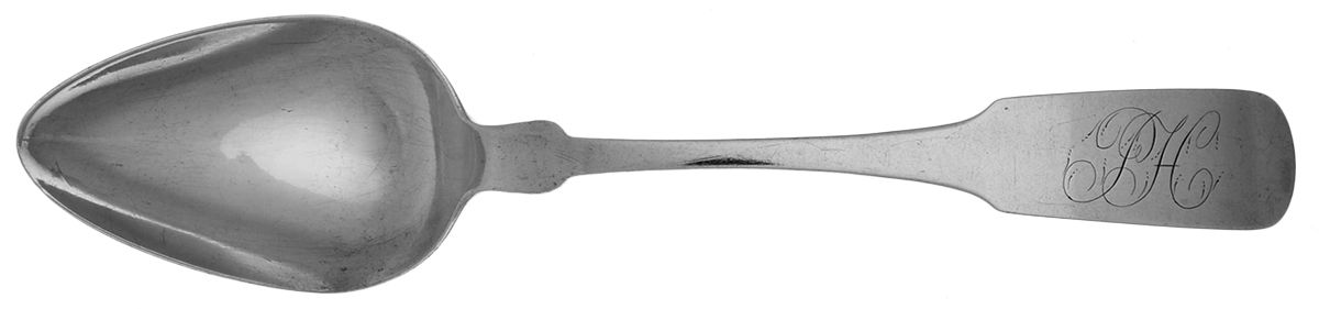 Coin Silver Flatware Tablespoon (Serving Spoon) by Barzillai Benjamin-1