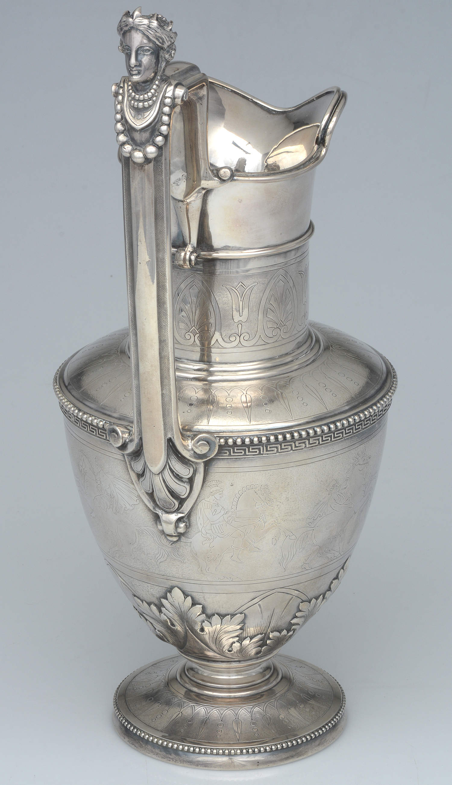 Medallion (Sterling, Hollowware) Footed Ewer/Pitcher by Ball Black & Co-5
