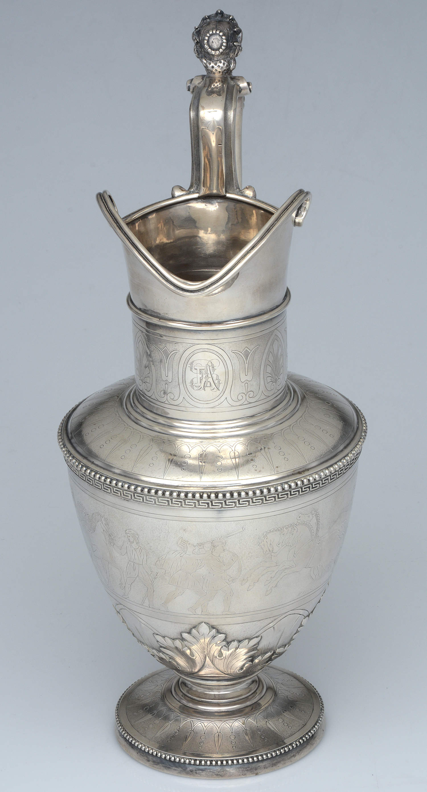 Medallion (Sterling, Hollowware) Footed Ewer/Pitcher by Ball Black & Co-3