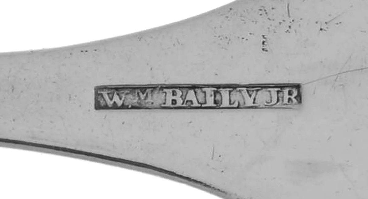 Coin Silver Flatware Tablespoon (Serving Spoon) by William Bailey, Jr-3