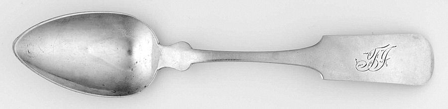 Coin Silver Flatware Tablespoon (Serving Spoon) by Charles Edwin Disbrow-1