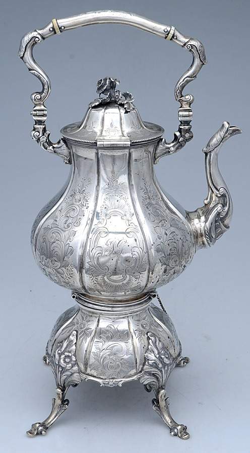 C4FC4F2 (Coin, Hollowware) Kettle, Stand & Burner by Cooper & Fisher-1