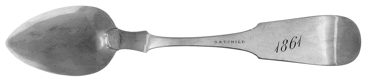 Coin Silver Flatware Teaspoon by S and T Child-2