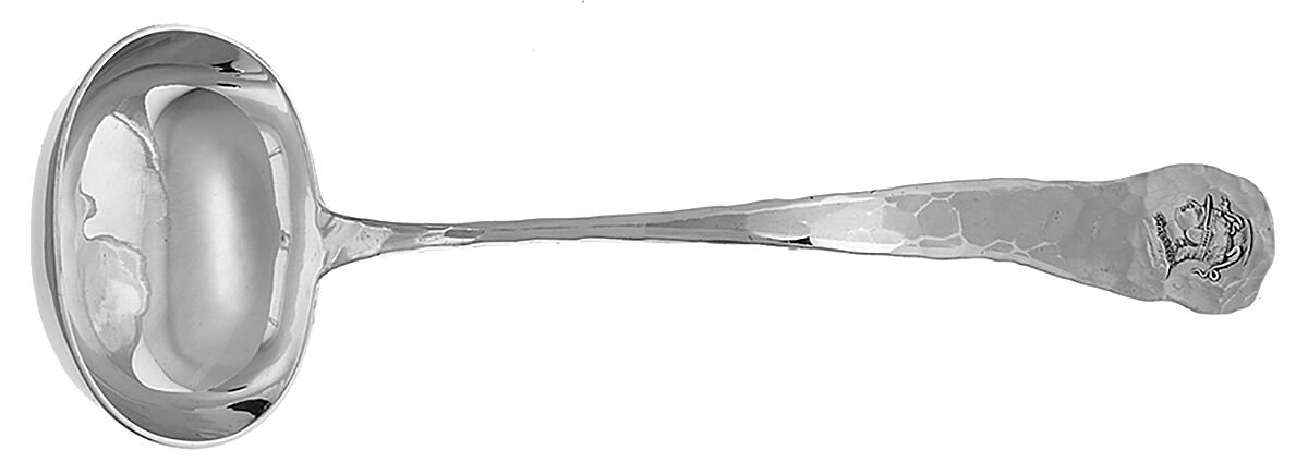Medallion (Sterling, 1885) Large Solid Soup Ladle by Duhme Co-1