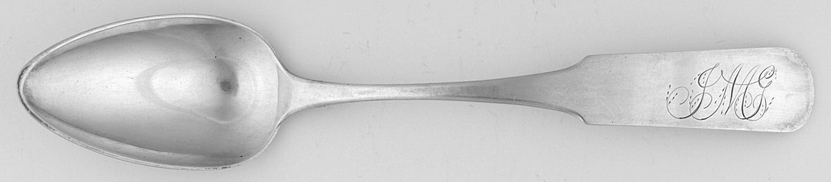 Coin Silver Flatware Tablespoon (Serving Spoon) by Daniel Warner-1