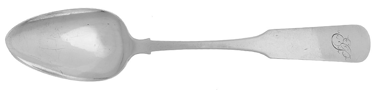Coin Silver Flatware Tablespoon (Serving Spoon) by Daniel Warner-1
