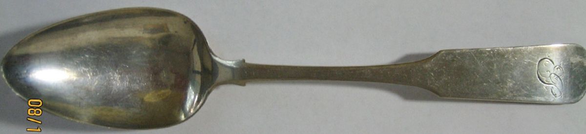 Coin Silver Flatware Tablespoon (Serving Spoon) by Daniel Warner-4