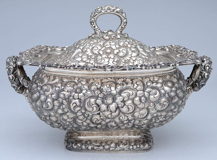 148 (Sterling, Hollowware) Tureen & Lid by Dominick & Haff-1