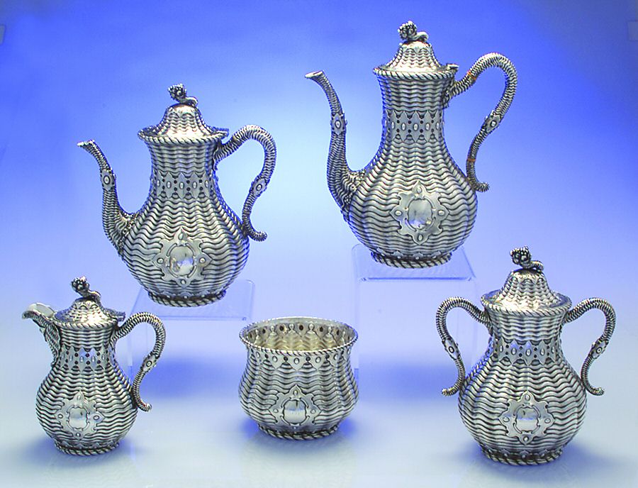 EFS1 (Coin, Hollowware) 5 Piece Tea Set (with Waste) by Eoff & Shepard-1