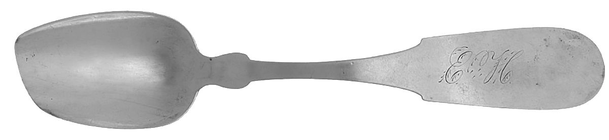 Coin Silver Flatware Tablespoon (Serving Spoon) by E E & S C Bailey-4