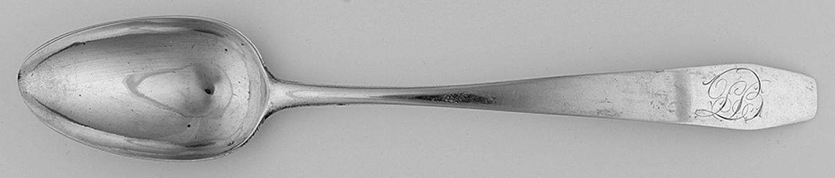 Coin Silver Flatware Tablespoon (Serving Spoon) by Ezekiel Burr-4