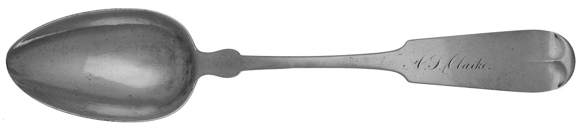 Coin Silver Flatware Tablespoon (Serving Spoon) by Edward F Miller-1