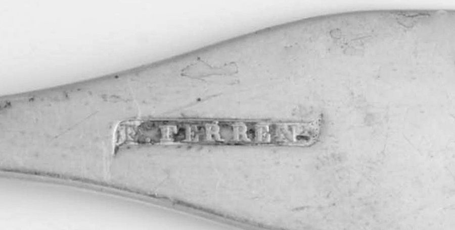 Coin Silver Flatware Tablespoon (Serving Spoon) by Ebenezer Ferren Jr-6