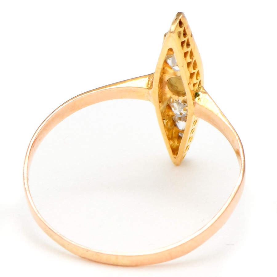 14KY Victorian Antique Diamond & Seed Pearl Ring-2