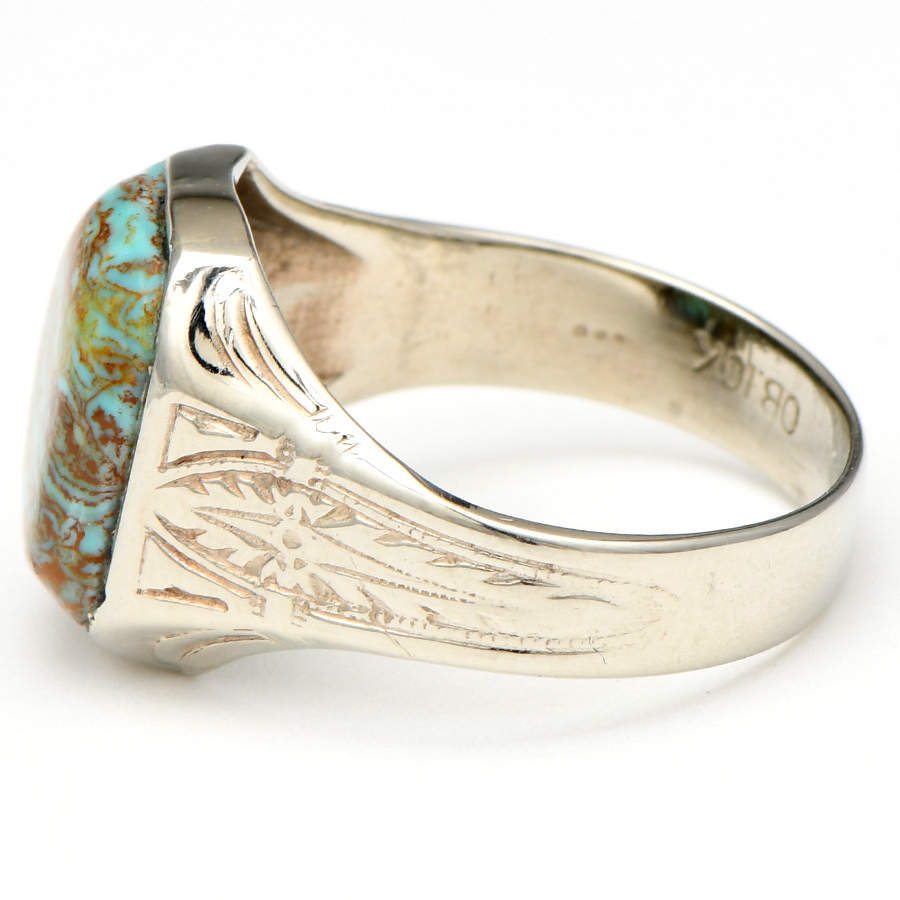 10KW Blue & Brown Swirl Gemstone Ring-3