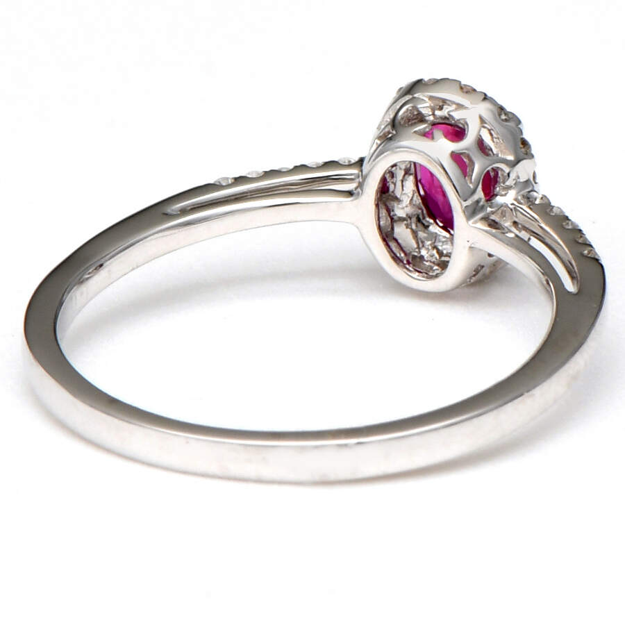 14KW Ruby(0.42) & Diamond(0.10) Halo Ring-2