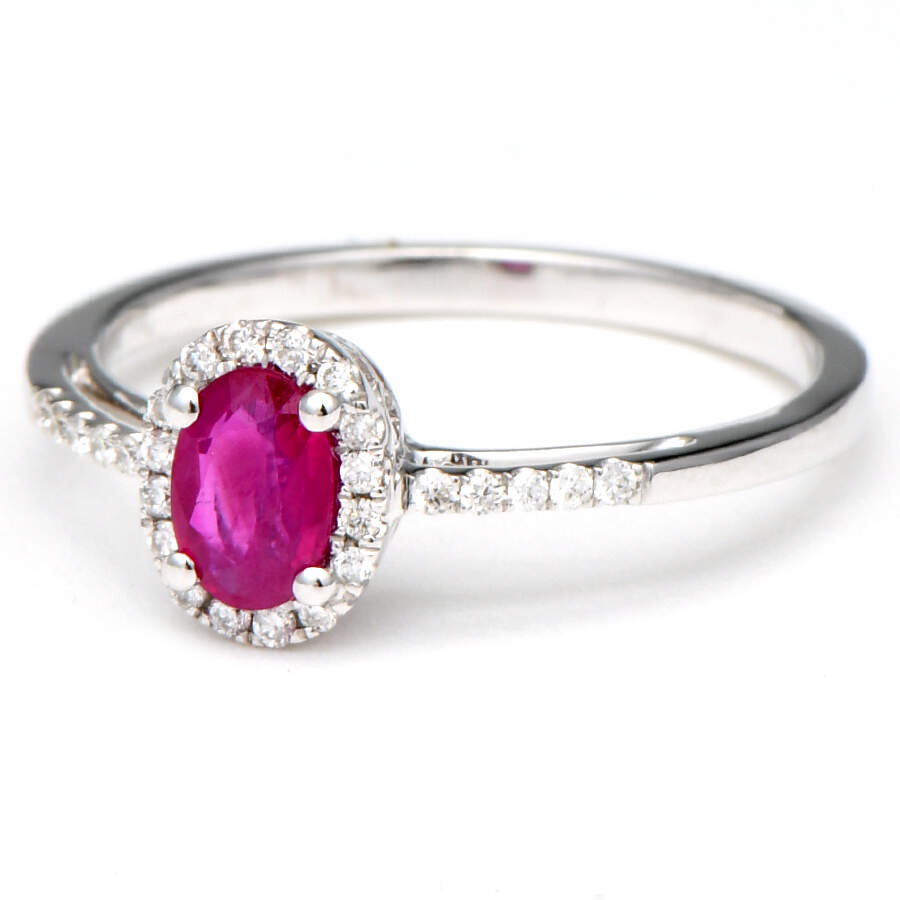 14KW Ruby(0.42) & Diamond(0.10) Halo Ring-1