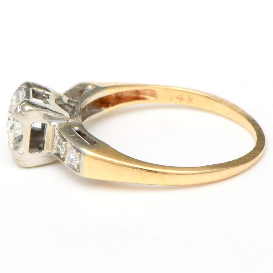 14KYW Retro Modern Box Head Diamond (0.34) Ring-3