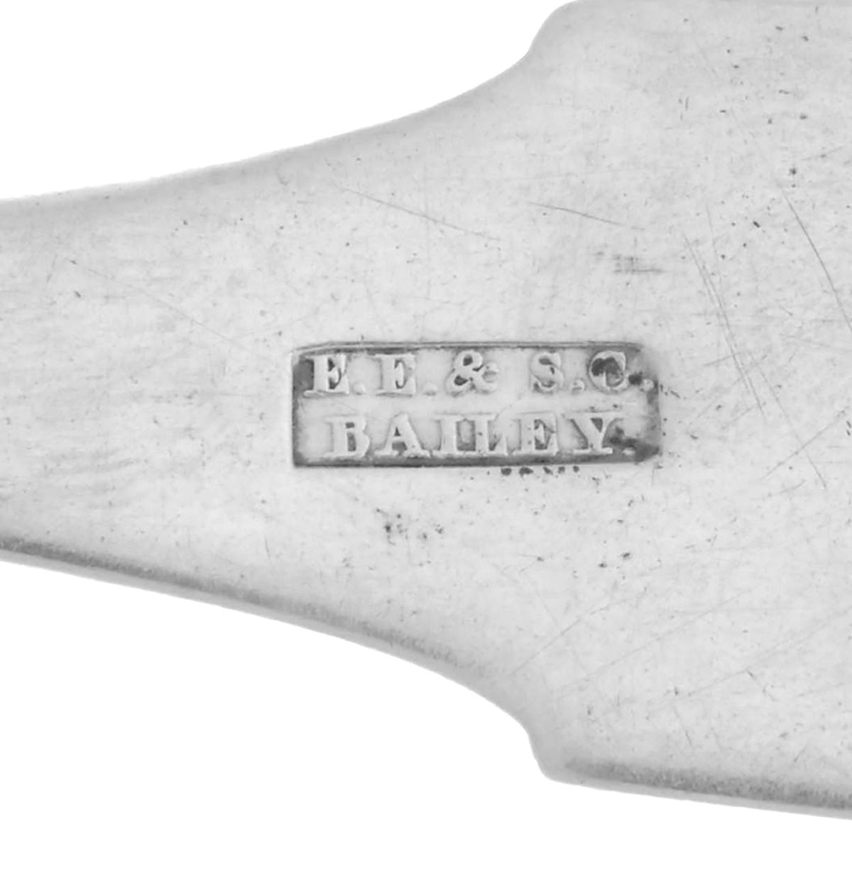 Coin Silver Flatware Tablespoon (Serving Spoon) by E E & S C Bailey-3