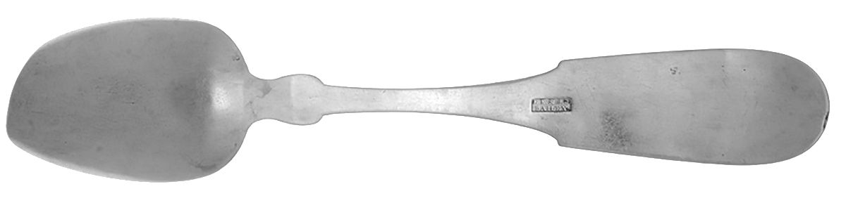 Coin Silver Flatware Tablespoon (Serving Spoon) by E E & S C Bailey-2