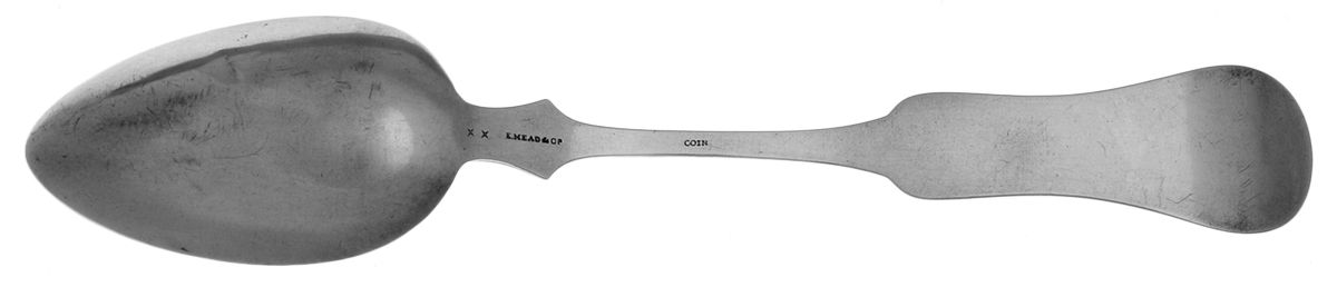 Coin Silver Flatware Tablespoon (Serving Spoon) by Edward Edmund Mead (Meade)-2