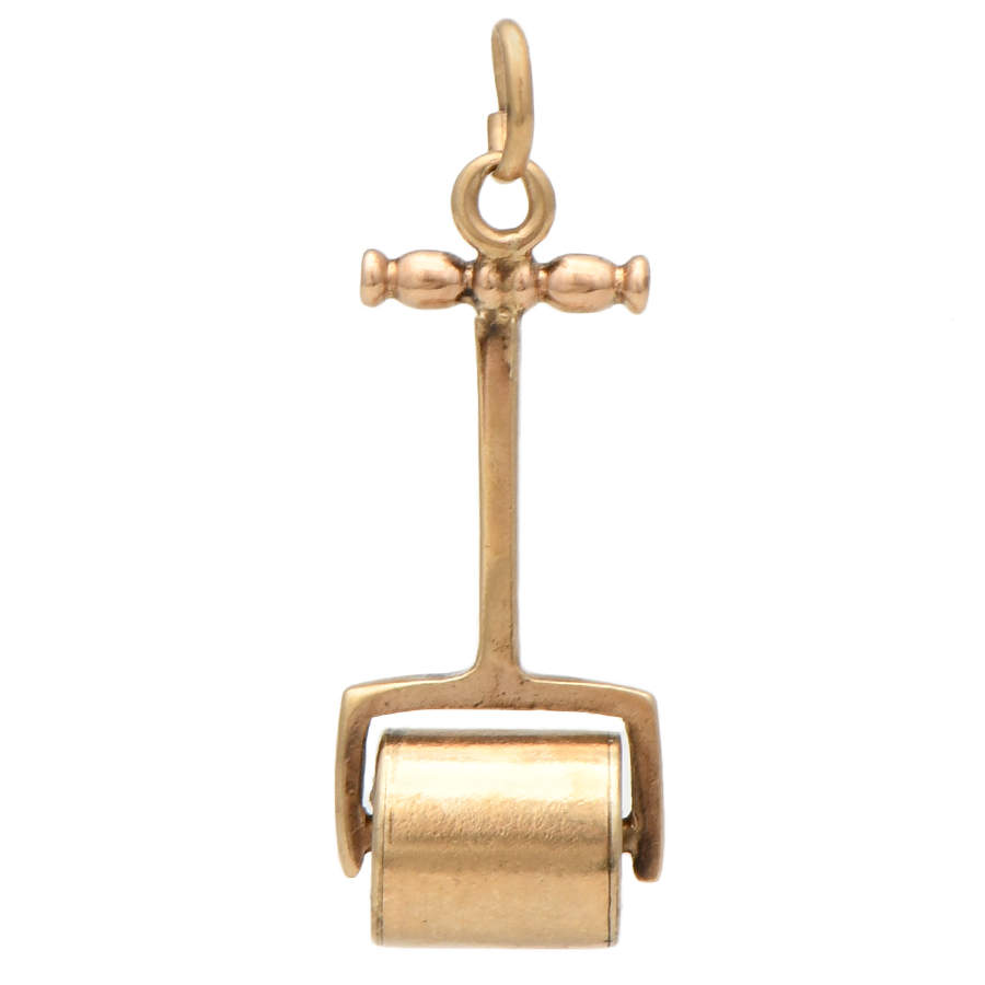 10KY Vintage Moveable Lawn Mower Charm-1