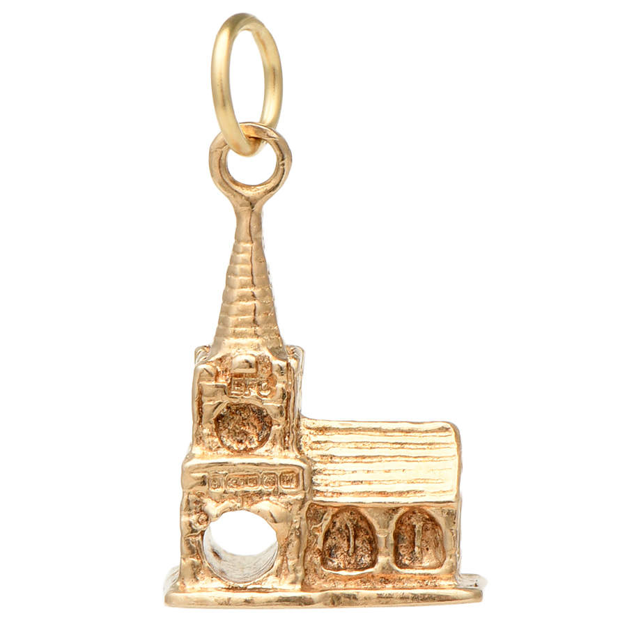 9KY Vintage European Pastoral Church Charm-4
