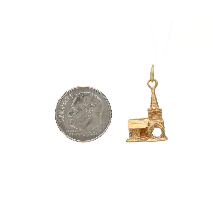 9KY Vintage European Pastoral Church Charm-2