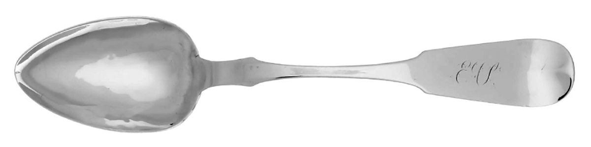 Coin Silver Flatware Tablespoon (Serving Spoon) by Fletcher & Bennett-1