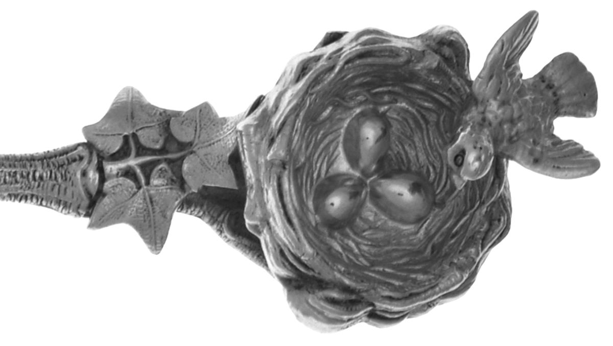 Birds Nest (Sterling, 1865) Large Solid Bright Cut Pie Knife by Gorham Silver-3