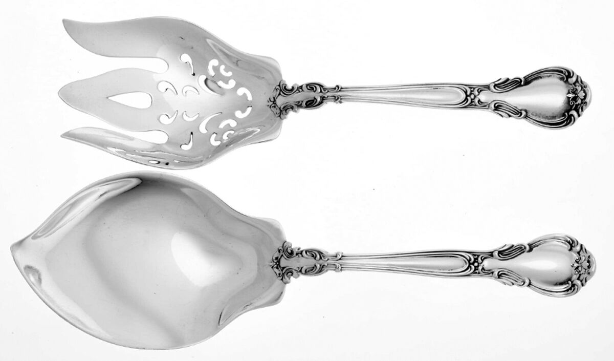 Gorham Silver Chantilly (Sterling, 1895, Lion-Anchor-G,No Mono) Solid 2-Piece Vegetable Serving Set