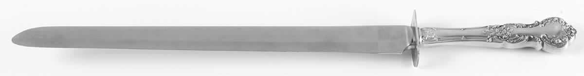 Gorham Silver Fleury (Sterling, 1909, No Monograms) Large Carving/Roast Knife StnlBl w/Sterling Guard