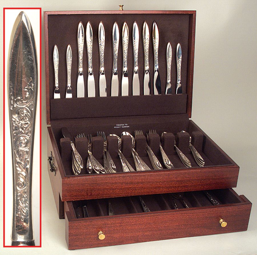 Gorham Silver White Paisley (Sterling, 1966) 55 Piece Set