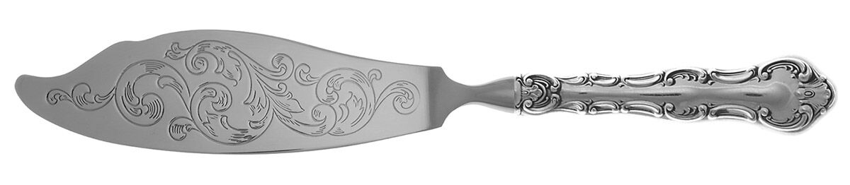 Gorham Silver Strasbourg (Sterling,"Gorham",1897) Fish Serving Knife with Stainless Blade HC