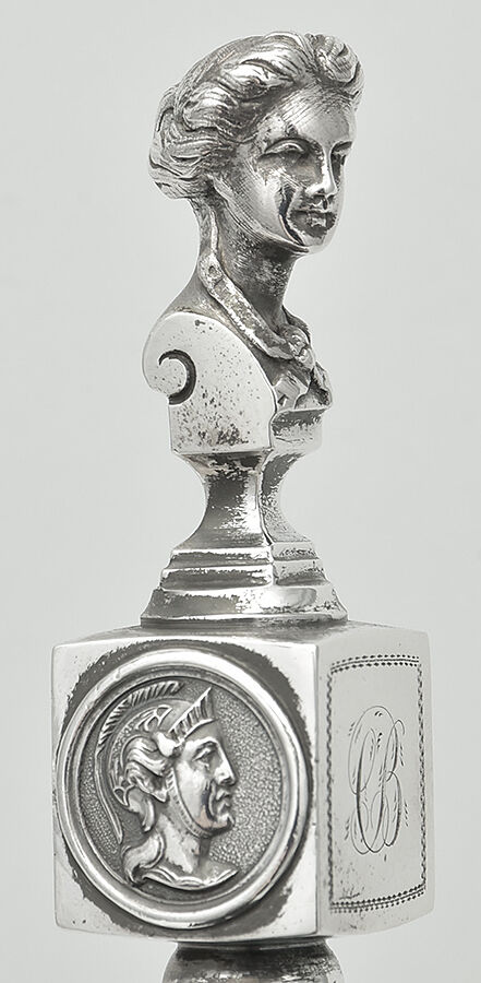 Bust (Coin) 2 Pierced Serving Ladles, Pierced Nut Spoon & 12 Complimentary Picks w/Case by Gorham Silver-3
