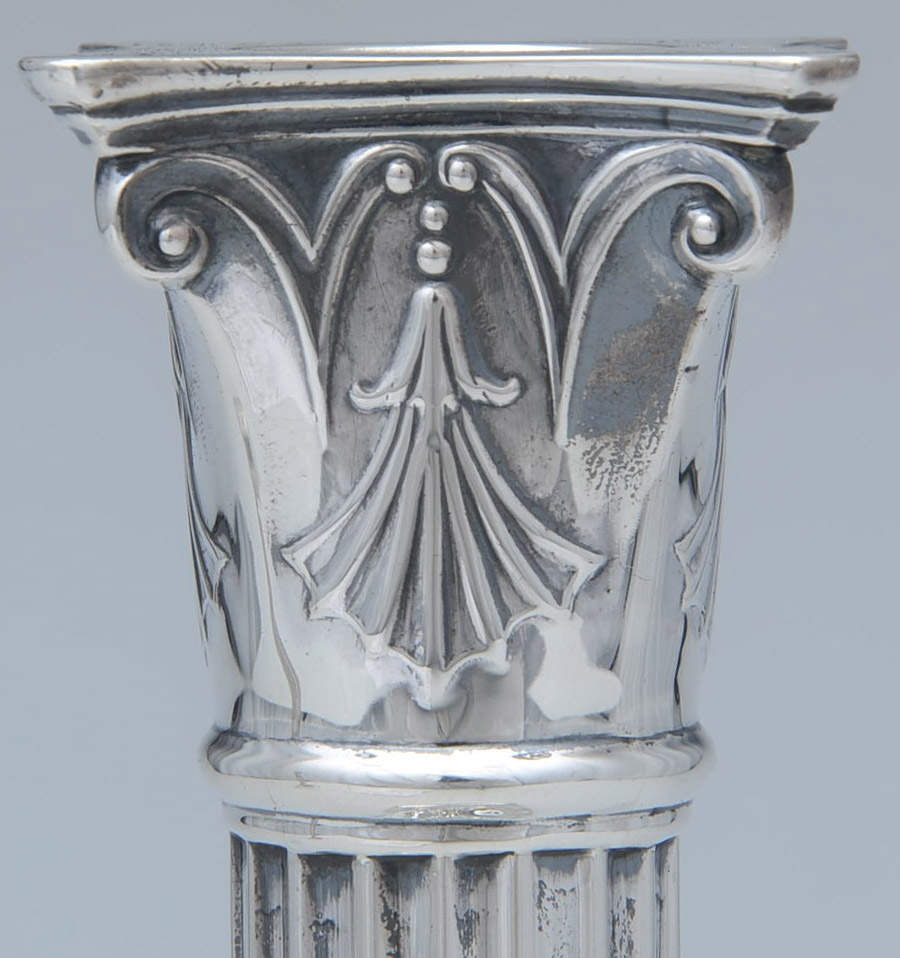 Sterling Hollowware Pair of 10" Weighted Candlesticks by Goldsmiths & Silversmiths Co. Ltd.-3
