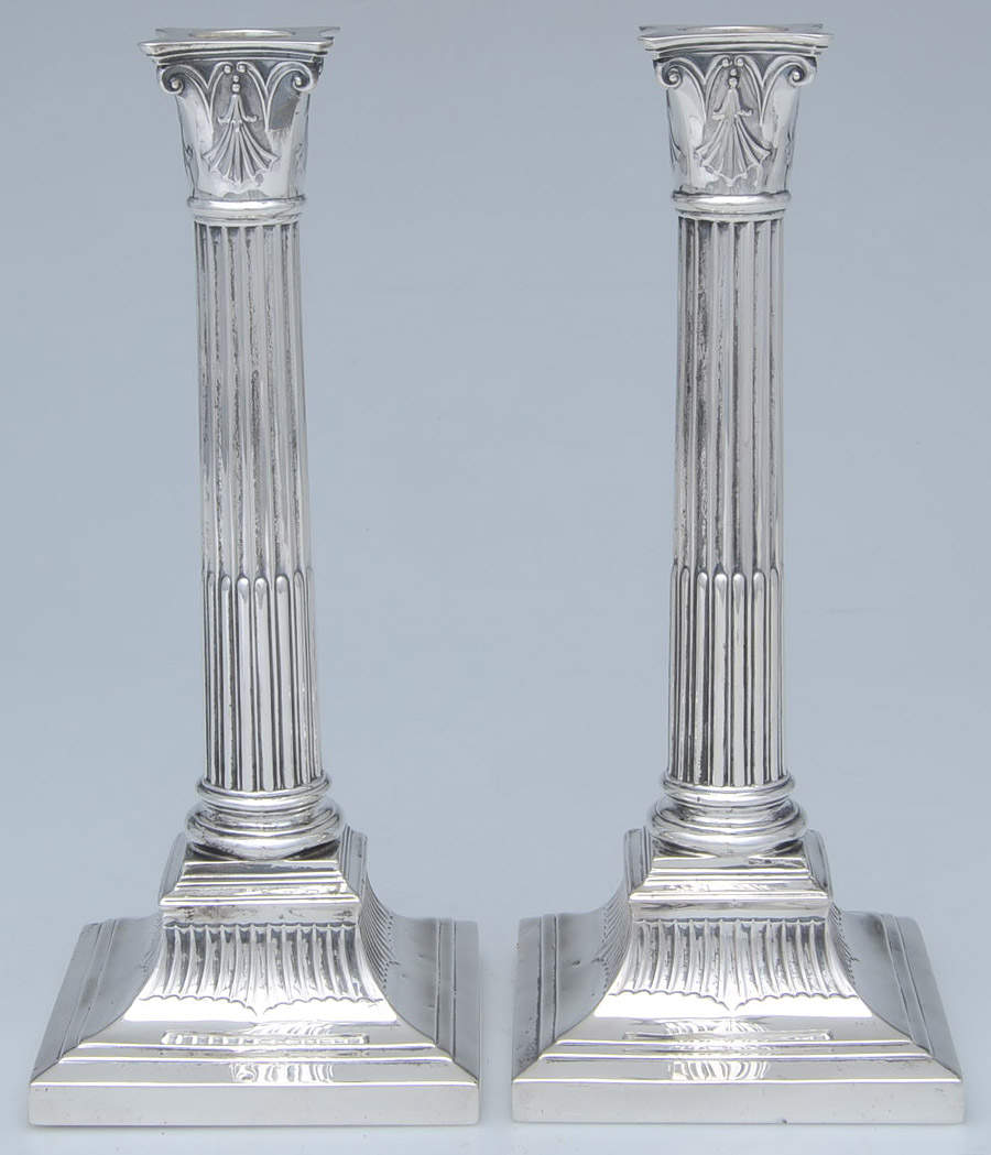 Sterling Hollowware Pair of 10" Weighted Candlesticks by Goldsmiths & Silversmiths Co. Ltd.-1