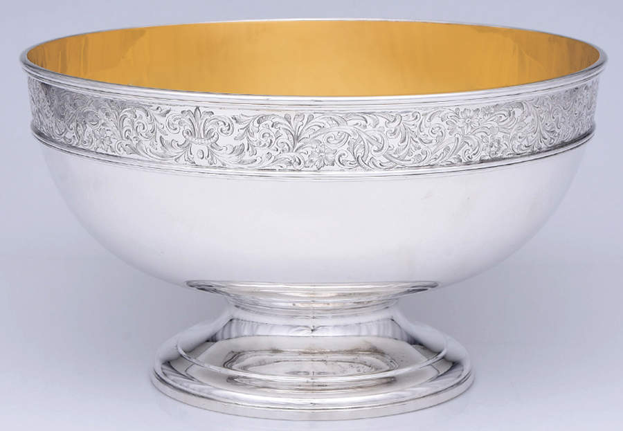White Paisley (Sterling, Hollowware) Punch Bowl by Gorham Silver-1