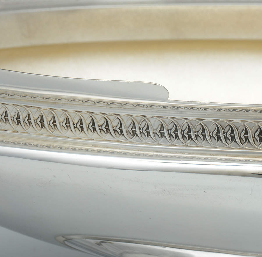 Medallion (Sterling, Coin, Hollowware) 14" Oval Handled Centerpiece Pedestal Base by Gorham Silver-2