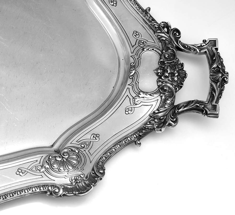 A5437 (Sterling, Hollowware) 26" Waiter Tray by Gorham Silver-2
