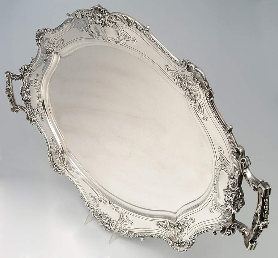 A5437 (Sterling, Hollowware) 26" Waiter Tray by Gorham Silver-5