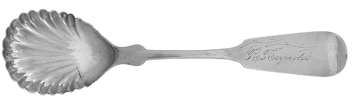Coin Silver Flatware Sugar Shell Spoon by Hall,Hewson &Brower-1